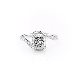 The Pave Skyler Set With A 1.5 Carat Cushion Moissanite