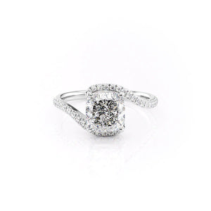 The Pave Skyler Set With A 1 Carat Cushion Moissanite