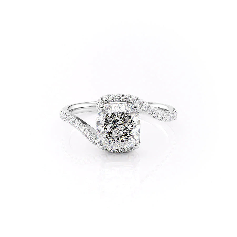 The Pave Skyler Set With A 1 Carat Cushion Moissanite