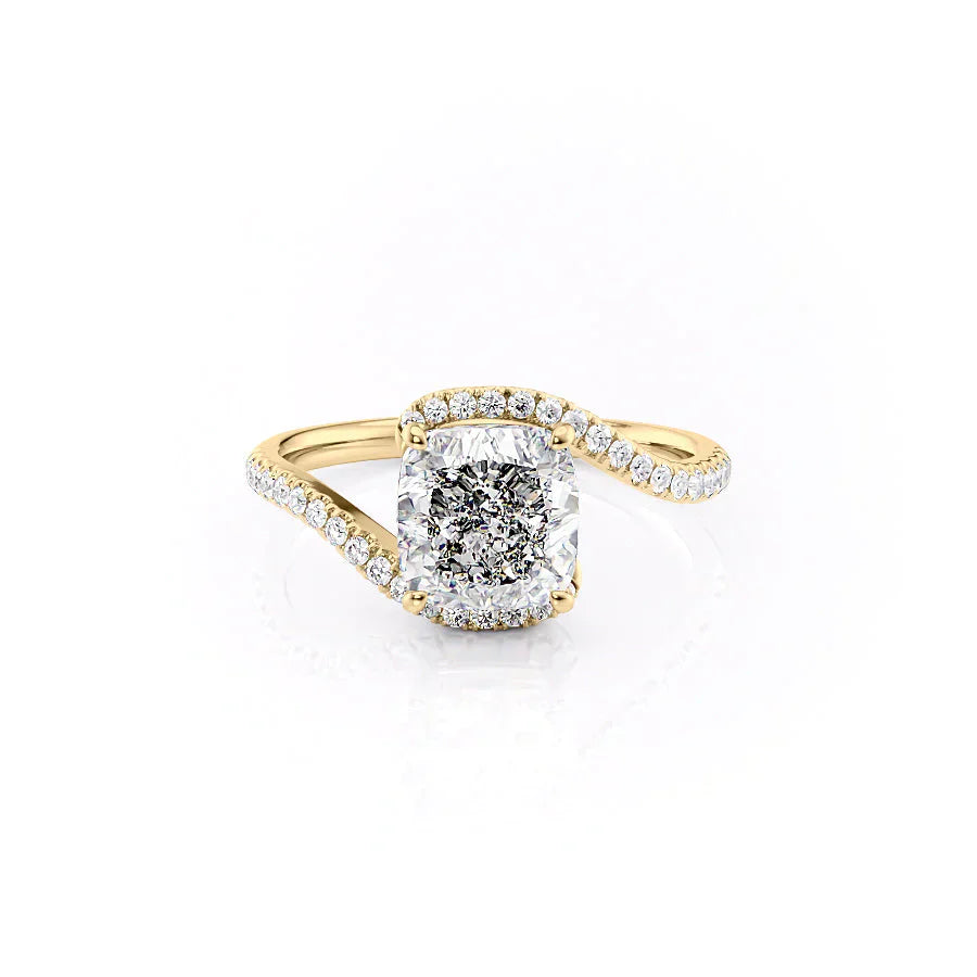 The Pave Skyler Set With A 4.5 Carat Cushion Moissanite