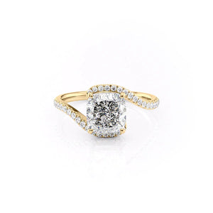The Pave Skyler Set With A 1 Carat Cushion Moissanite