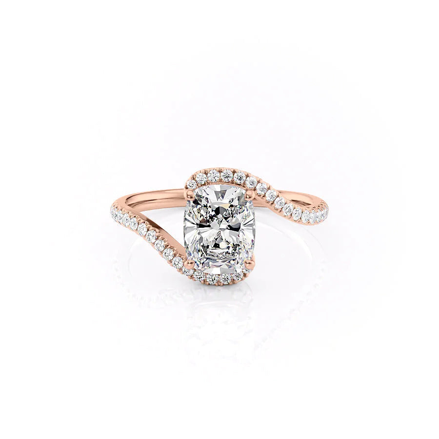 The Pave Skyler Set With A 1 Carat Elongated Cushion Moissanite