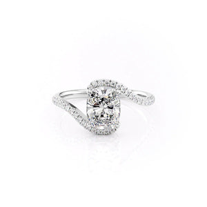 The Pave Skyler Set With A 1 Carat Elongated Cushion Moissanite