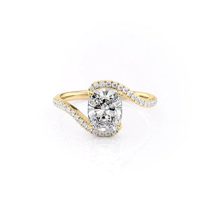 The Pave Skyler Set With A 2 Carat Elongated Cushion Lab Diamond