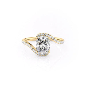 The Pave Skyler Set With A 1 Carat Elongated Cushion Moissanite