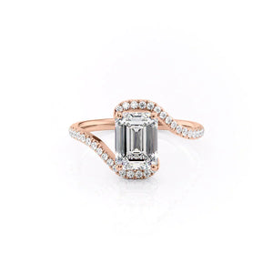 The Pave Skyler Set With A 4.5 Carat Emerald Moissanite