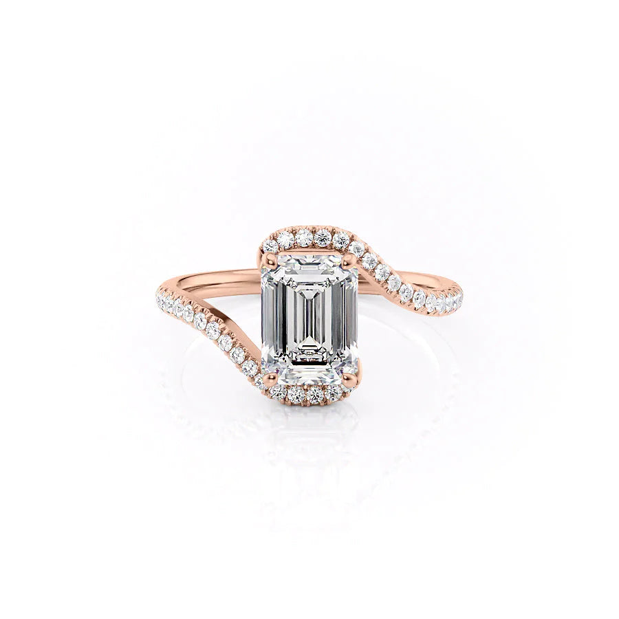 The Pave Skyler Set With A 1 Carat Emerald Moissanite