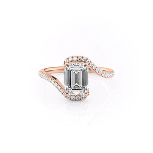 The Pave Skyler Set With A 1 Carat Emerald Moissanite