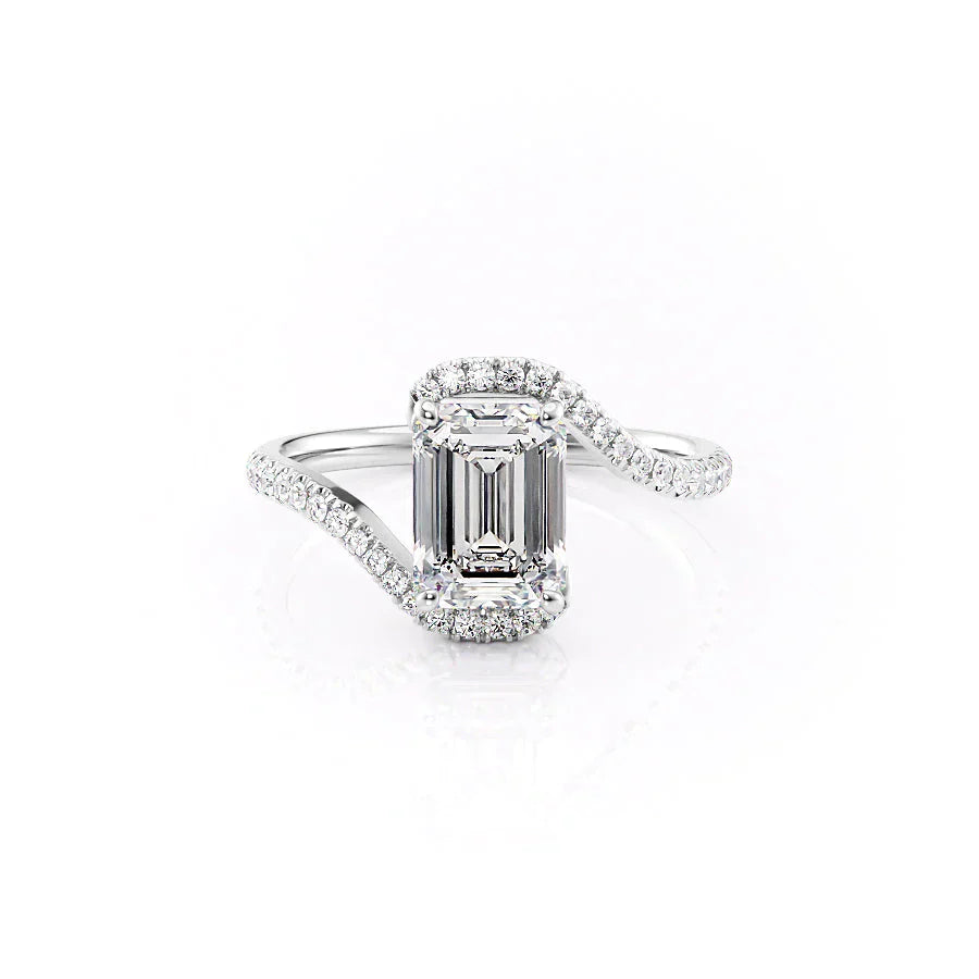 The Pave Skyler Set With A 2.5 Carat Emerald Lab Diamond