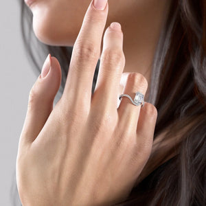 The Pave Skyler Set With A 3.5 Carat Emerald Moissanite