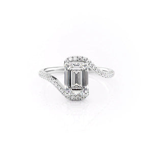 The Pave Skyler Set With A 1 Carat Emerald Moissanite