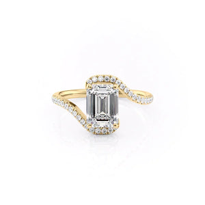The Pave Skyler Set With A 3 Carat Emerald Lab Diamond