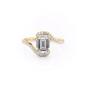 The Pave Skyler Set With A 1 Carat Emerald Moissanite