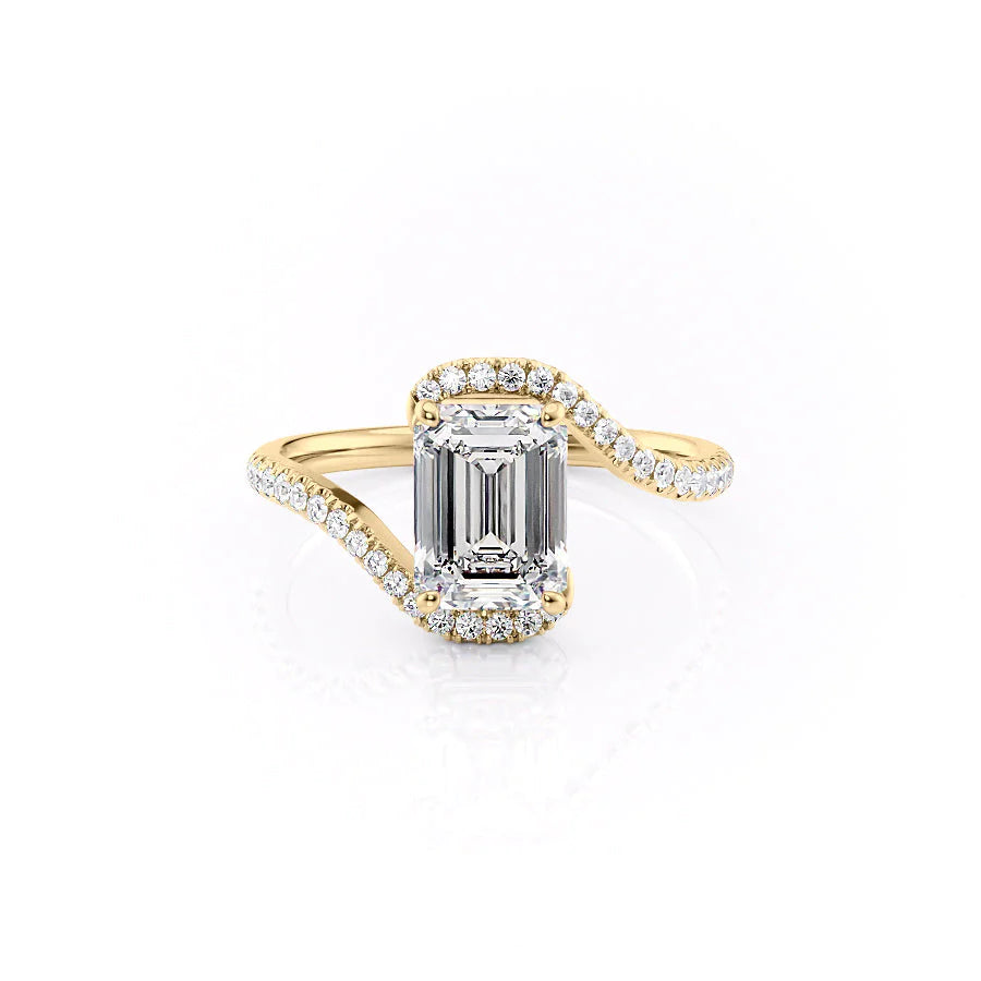 The Pave Skyler Set With A 1 Carat Emerald Moissanite