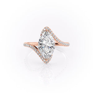 The Pave Skyler Set With A 1 Carat Marquise Moissanite