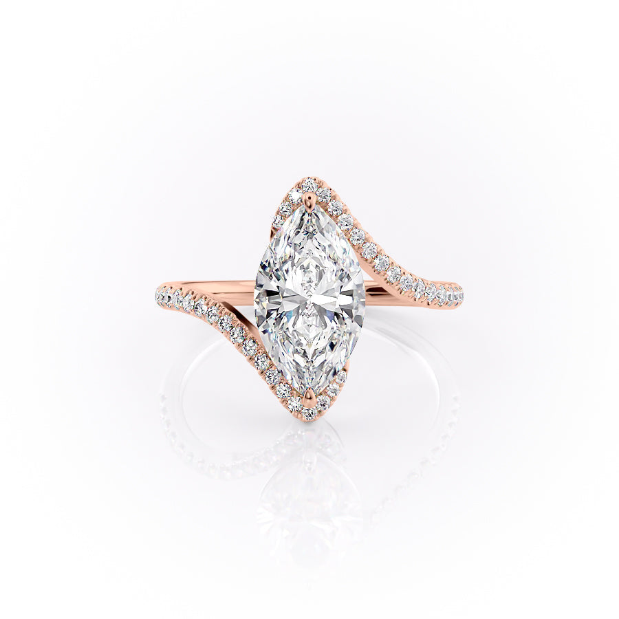 The Pave Skyler Set With A 3 Carat Marquise Lab Diamond