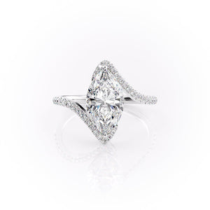 The Pave Skyler Set With A 1 Carat Marquise Moissanite