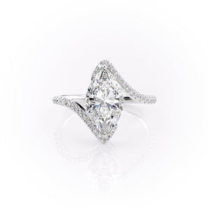 The Pave Skyler Set With A 2 Carat Marquise Lab Diamond
