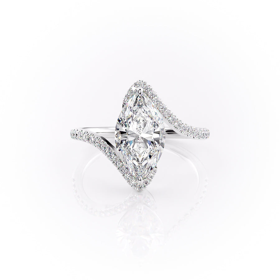 The Pave Skyler Set With A 4.5 Carat Marquise Moissanite