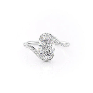 The Pave Skyler Set With A 1 Carat Oval Lab Diamond