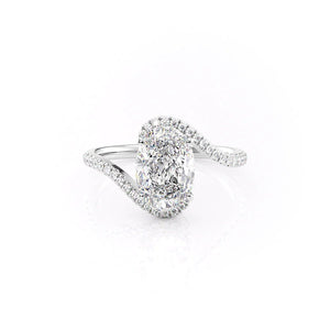 The Pave Skyler Set With A 1 Carat Oval Moissanite
