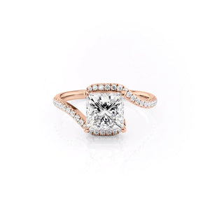 The Pave Skyler Set With A 1.5 Carat Princess Lab Diamond