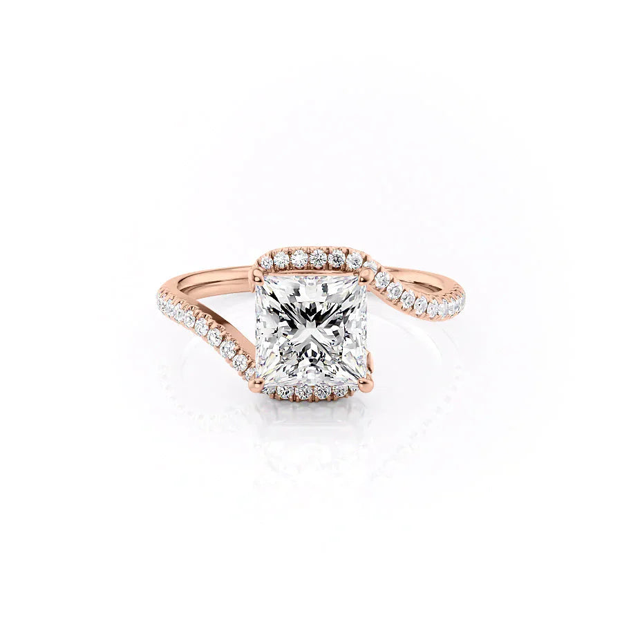 The Pave Skyler Set With A 1.5 Carat Princess Moissanite