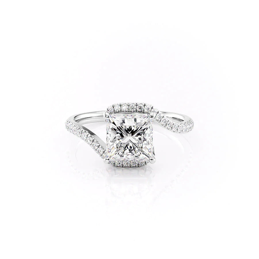 The Pave Skyler Set With A 1 Carat Princess Moissanite