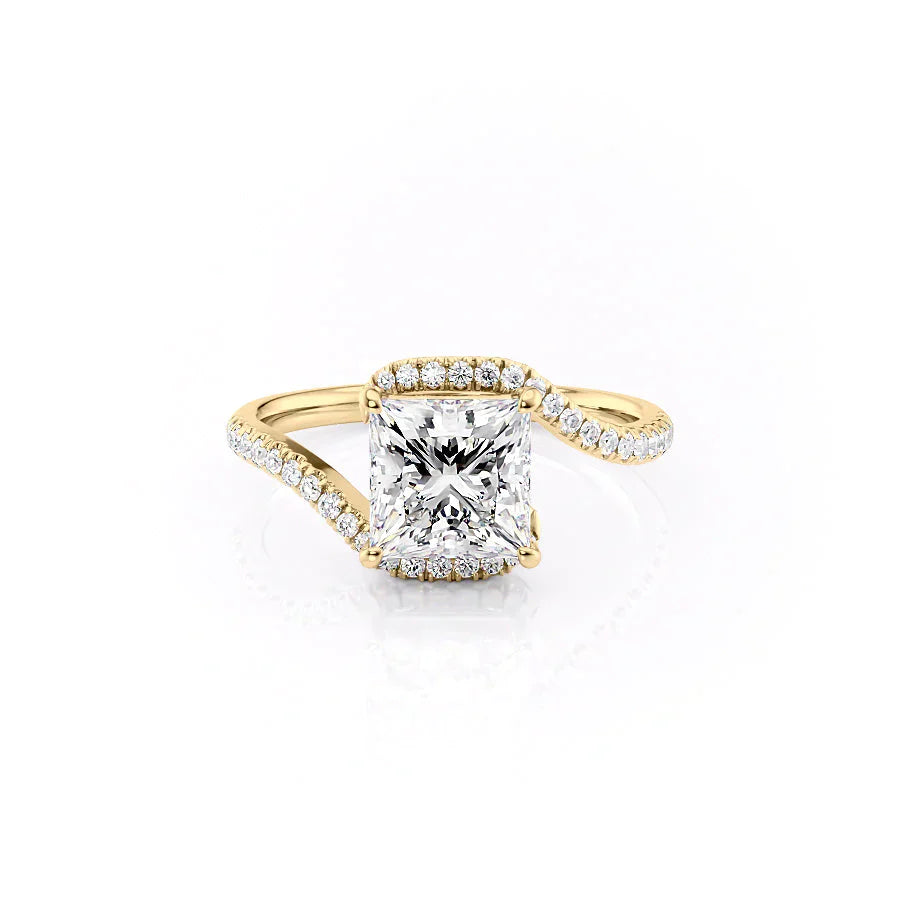 The Pave Skyler Set With A 2.5 Carat Princess Lab Diamond