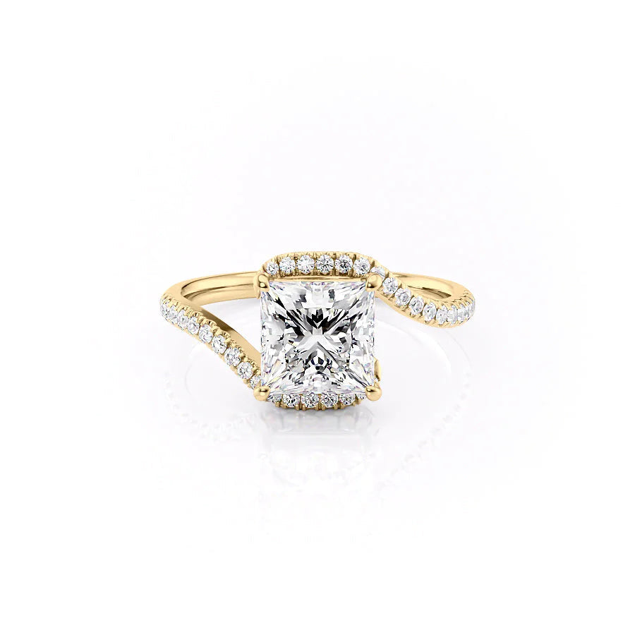 The Pave Skyler Set With A 1 Carat Princess Moissanite