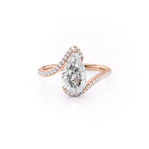 The Pave Skyler Set With A 4.5 Carat Pear Moissanite