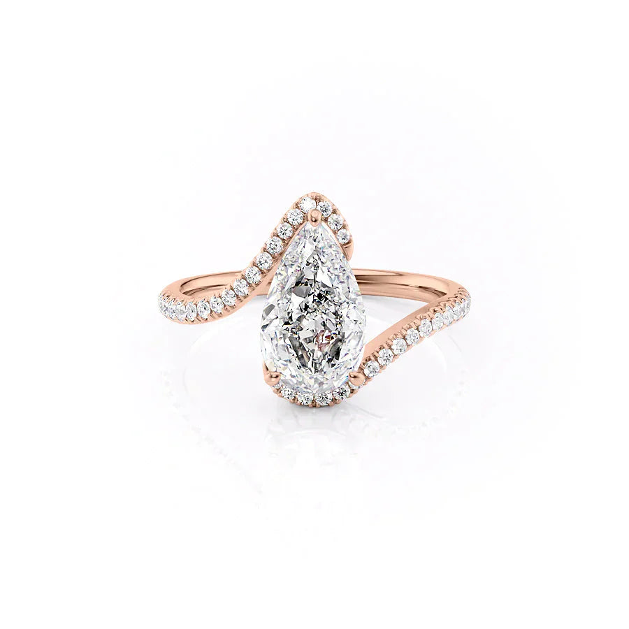 The Pave Skyler Set With A 2.5 Carat Pear Lab Diamond