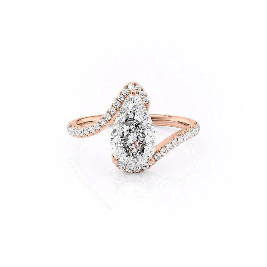 The Pave Skyler Set With A 1 Carat Pear Moissanite