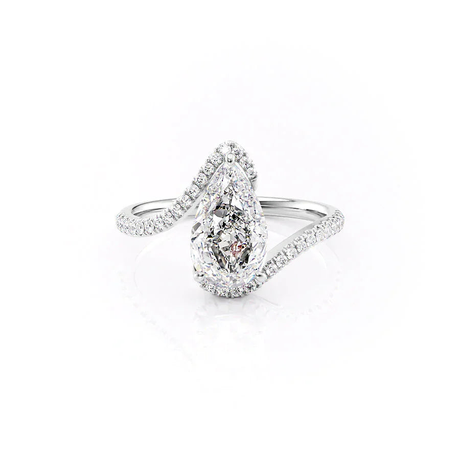 The Pave Skyler Set With A 1 Carat Pear Lab Diamond