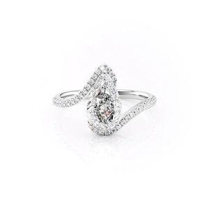 The Pave Skyler Set With A 1.5 Carat Pear Moissanite