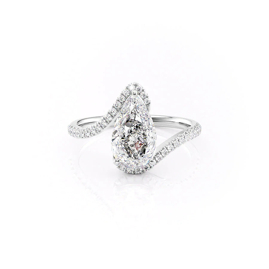 The Pave Skyler Set With A 1 Carat Pear Moissanite