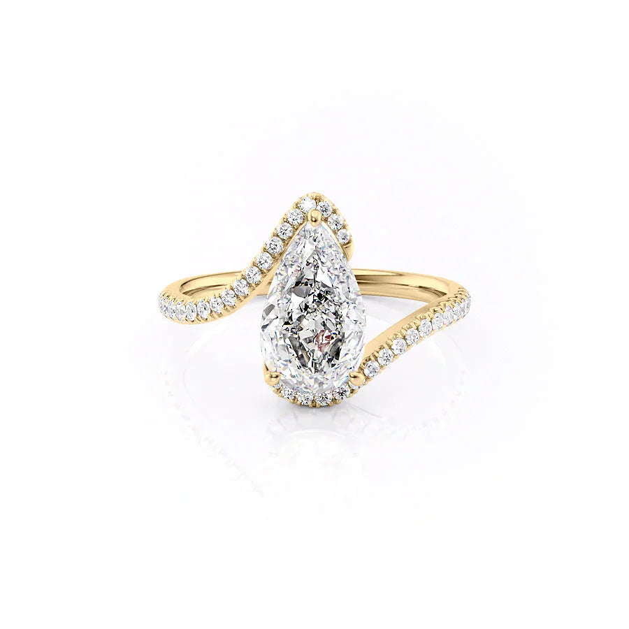 The Pave Skyler Set With A 2.5 Carat Pear Lab Diamond