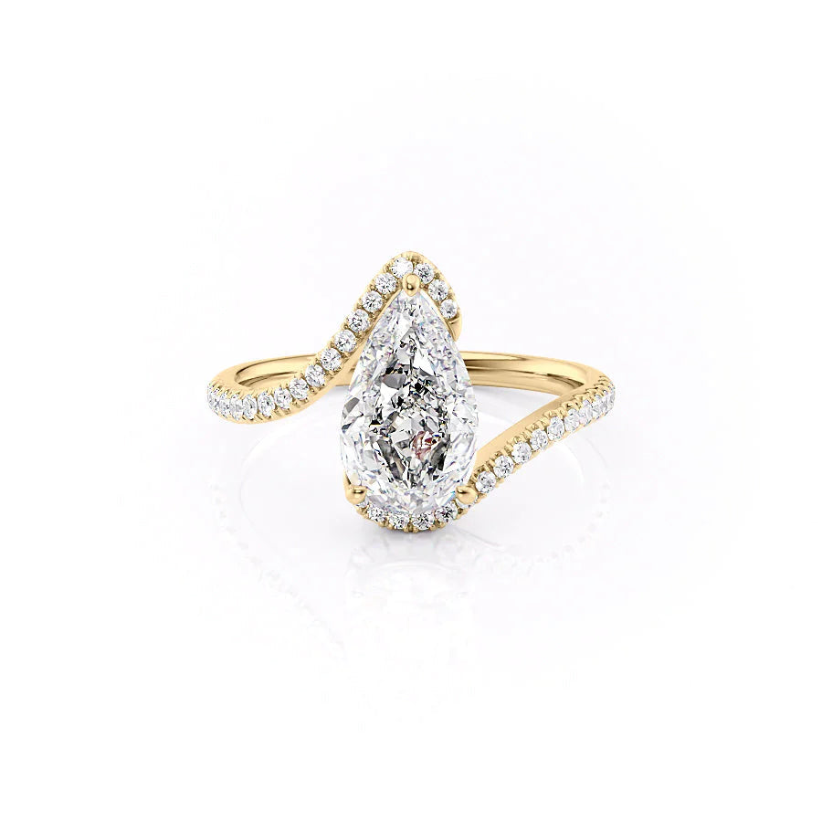 The Pave Skyler Set With A 1 Carat Pear Moissanite