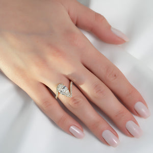 The Pave Skyler Set With A 2 Carat Pear Lab Diamond