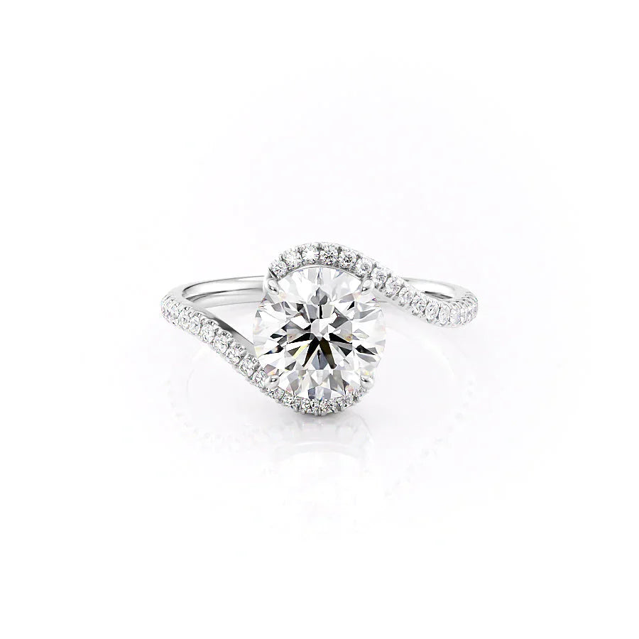 The Pave Skyler Set With A 3.5 Carat Round Moissanite