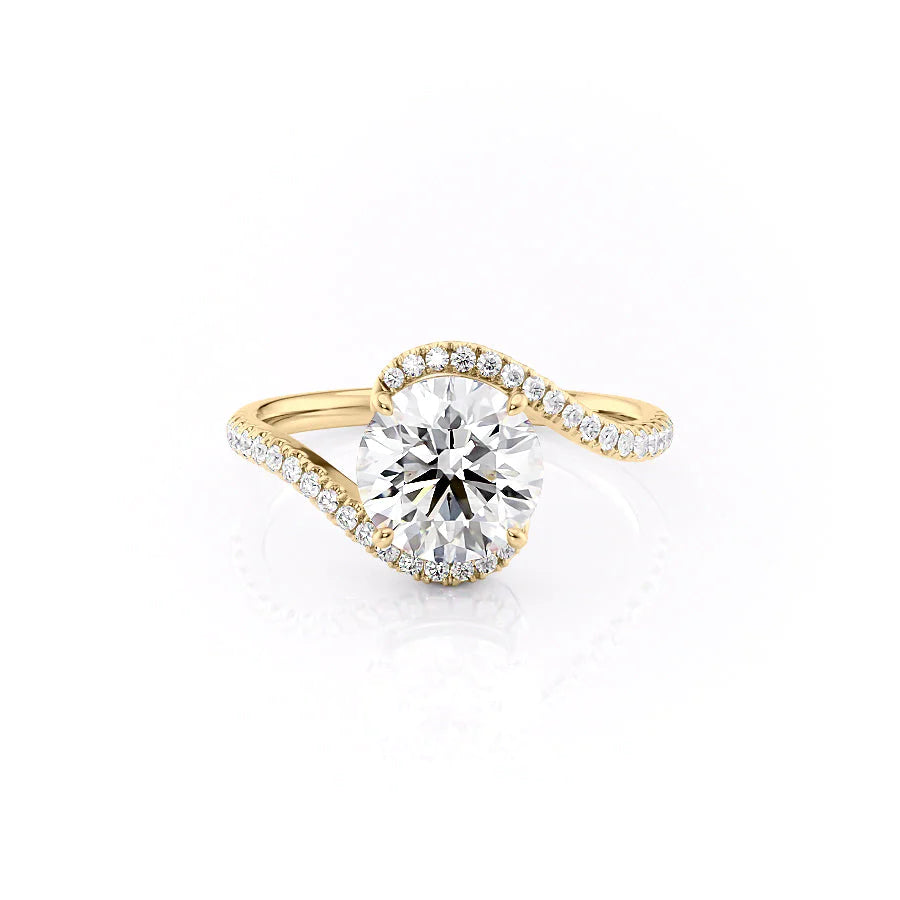 The Pave Skyler Set With A 1 Carat Round Moissanite