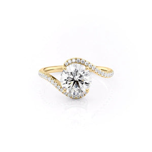 The Pave Skyler Set With A 1 Carat Round Moissanite
