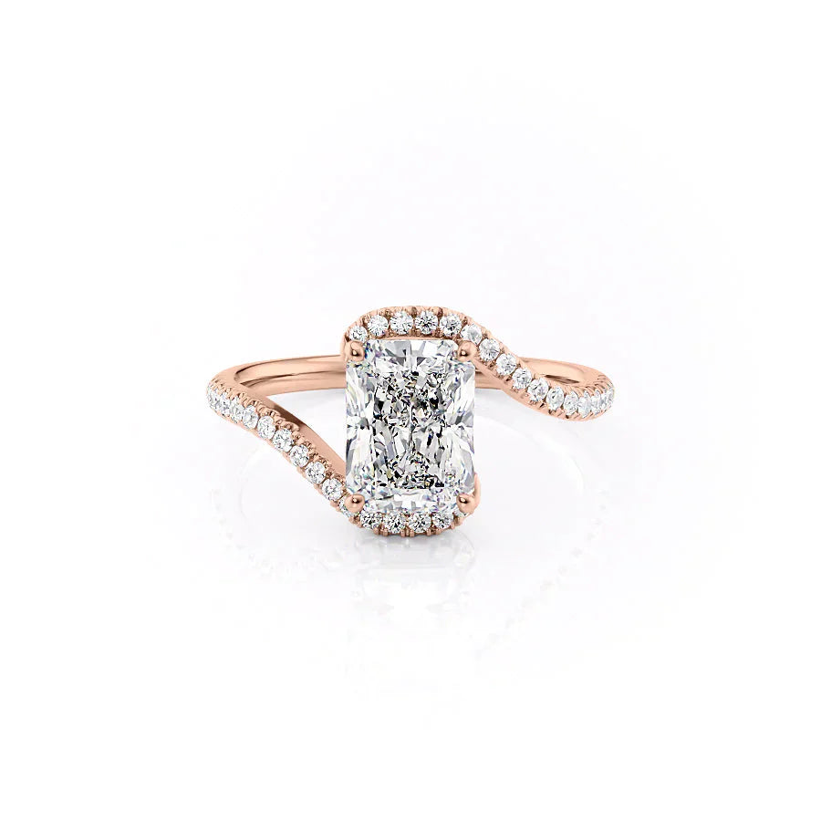 The Pave Skyler Set With A 3 Carat Radiant Lab Diamond