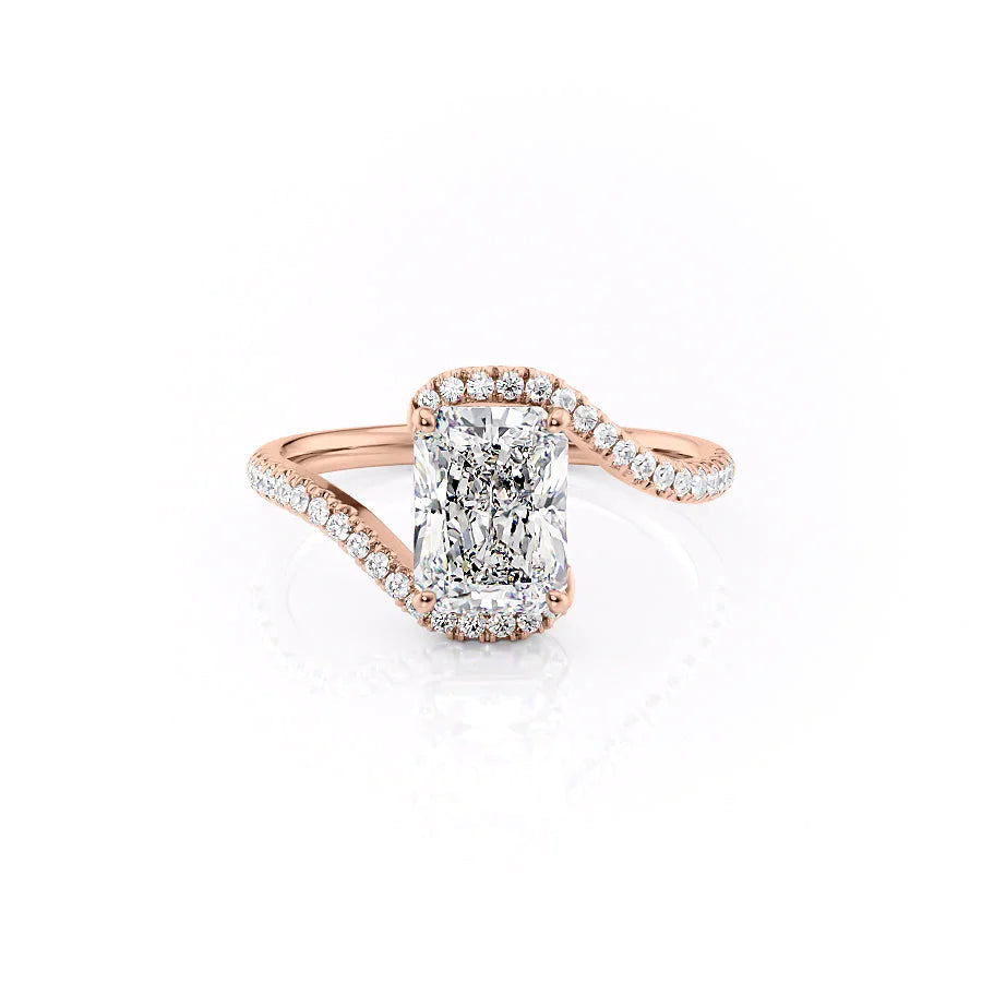 The Pave Skyler Set With A 1 Carat Radiant Moissanite
