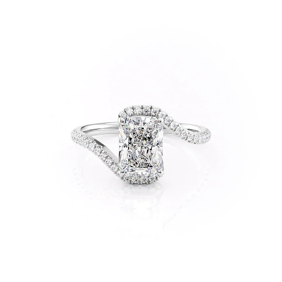 The Pave Skyler Set With A 2.5 Carat Radiant Moissanite