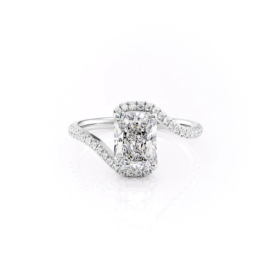 The Pave Skyler Set With A 1 Carat Radiant Moissanite