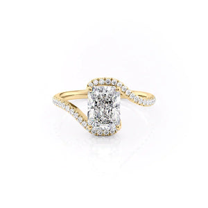 The Pave Skyler Set With A 2.5 Carat Radiant Moissanite