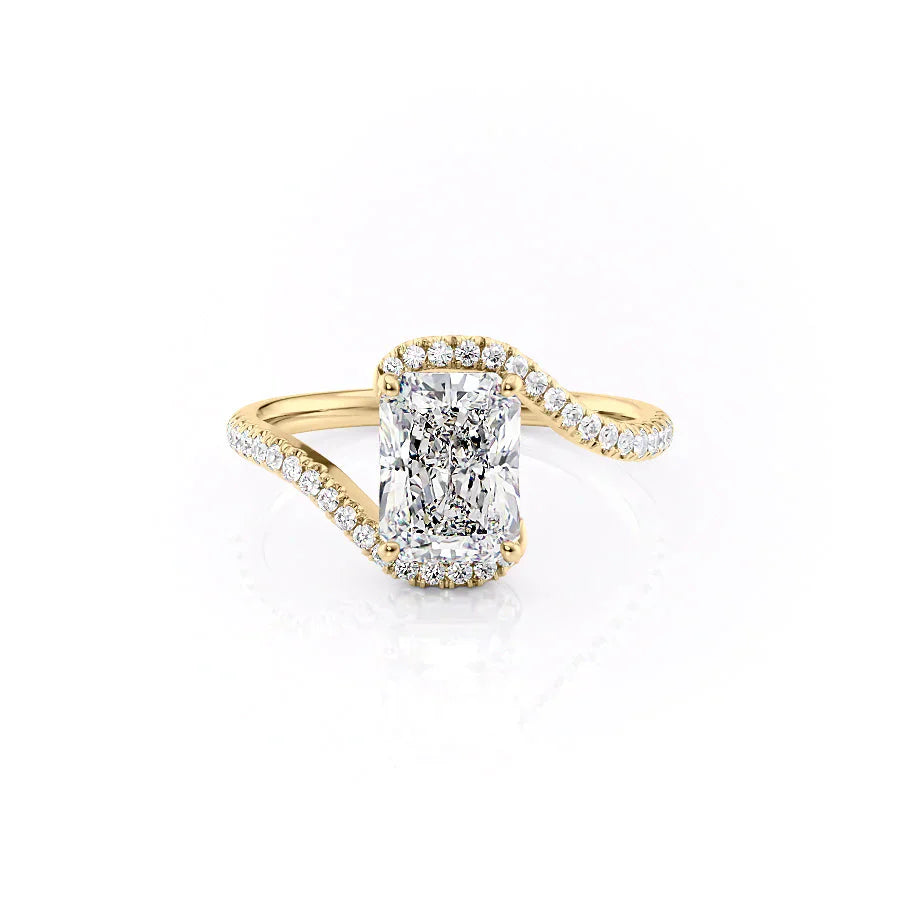 The Pave Skyler Set With A 3.5 Carat Radiant Moissanite