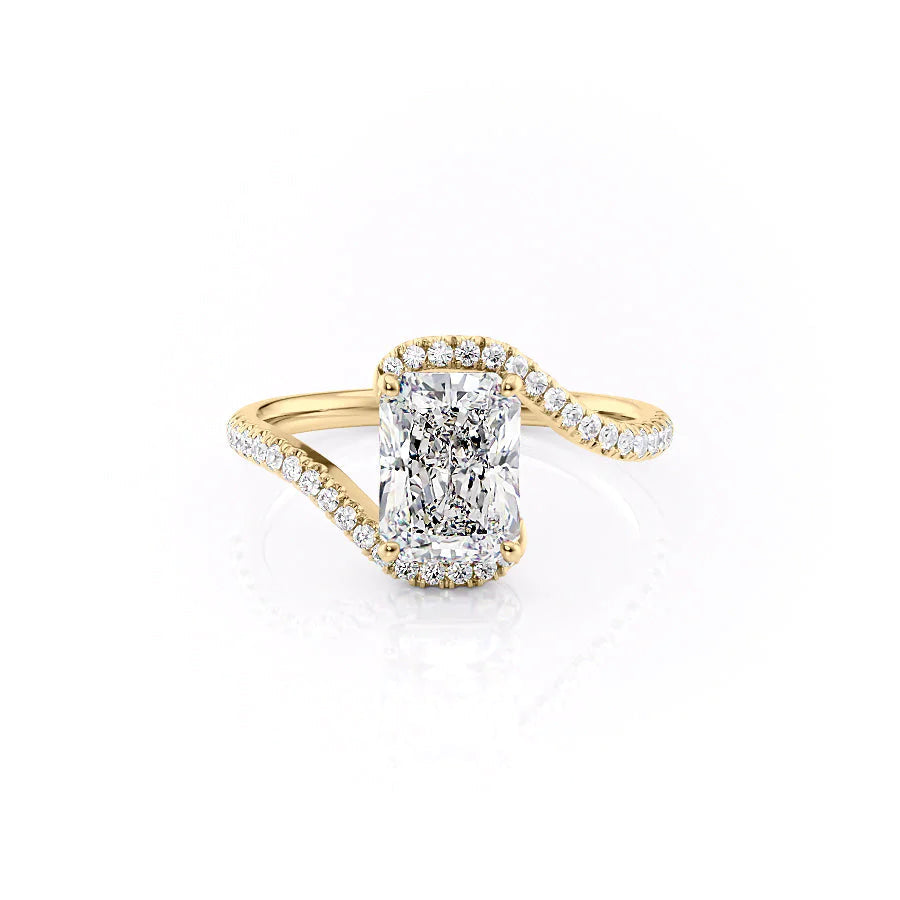 The Pave Skyler Set With A 1 Carat Radiant Moissanite