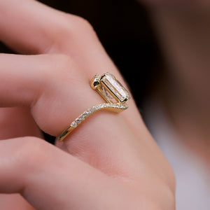The Pave Skyler Set With A 1 Carat Radiant Moissanite